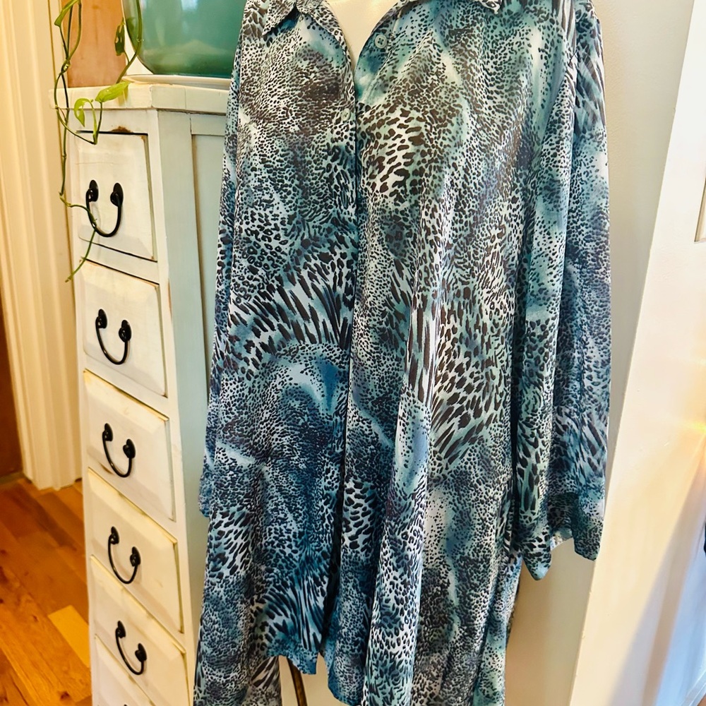 Marrakesh Animal Print Long Sleeve Blouse Tunic